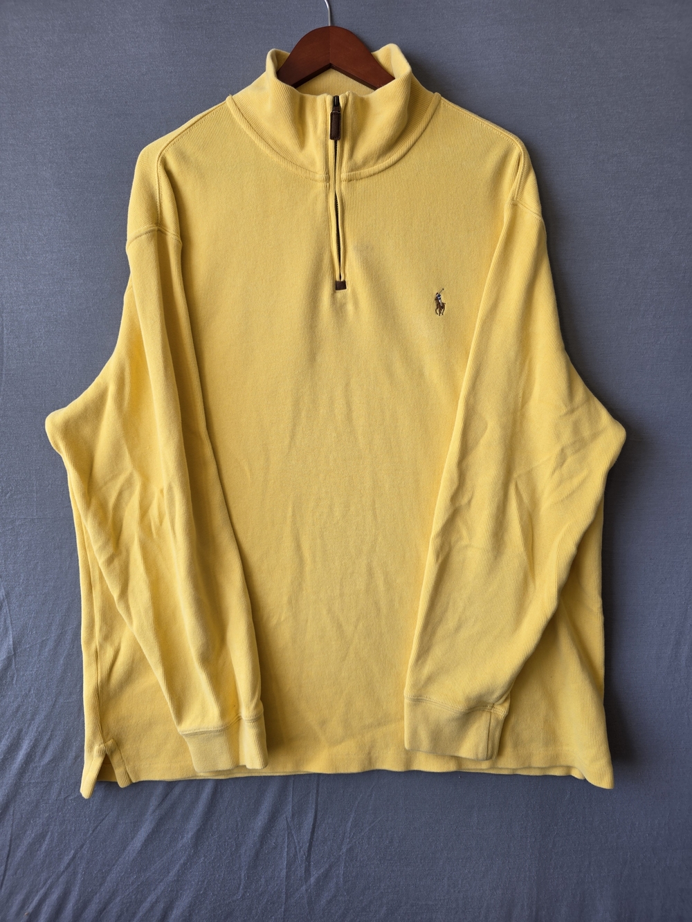 Polo Ralph Lauren Men’s XL Yellow Quarter Zip Pullover Pony Logo Preppy
